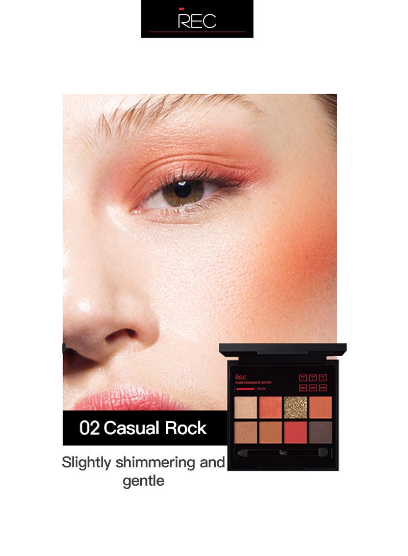 REC Player Multi-control Eye Shadow Plate Eye Shadow Pearl Waterproof Sequins Earth Color 8.8g - Image 5