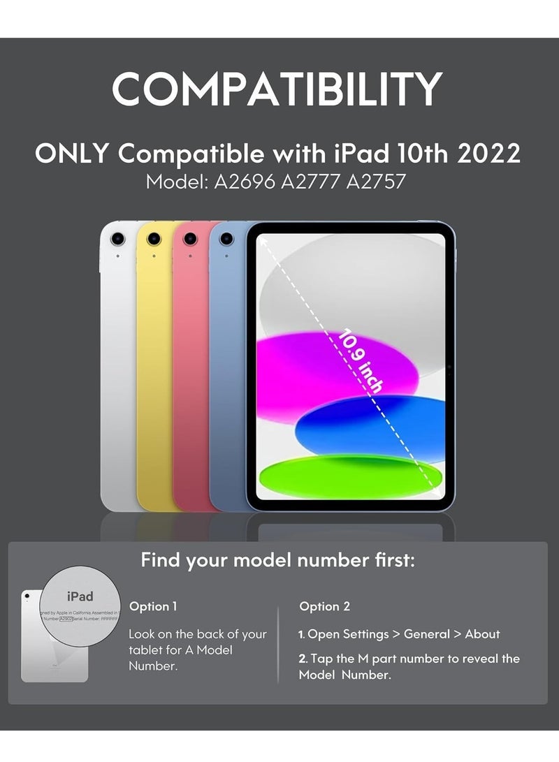 Gravity Keyboard Case for iPad 10th Generation 10.9-inch (2022) ‚Äì Detachable Bluetooth Keyboard, Stand Folio Case with Pencil Holder, Rechargeable Wireless Keyboard for iPad 10th Gen 2022 (Black) - Image 2