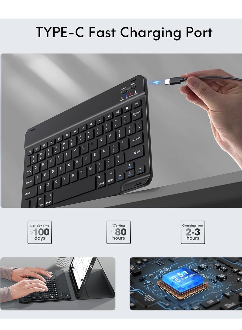 Gravity Keyboard Case for iPad 10th Generation 10.9-inch (2022) ‚Äì Detachable Bluetooth Keyboard, Stand Folio Case with Pencil Holder, Rechargeable Wireless Keyboard for iPad 10th Gen 2022 (Black) - Image 5