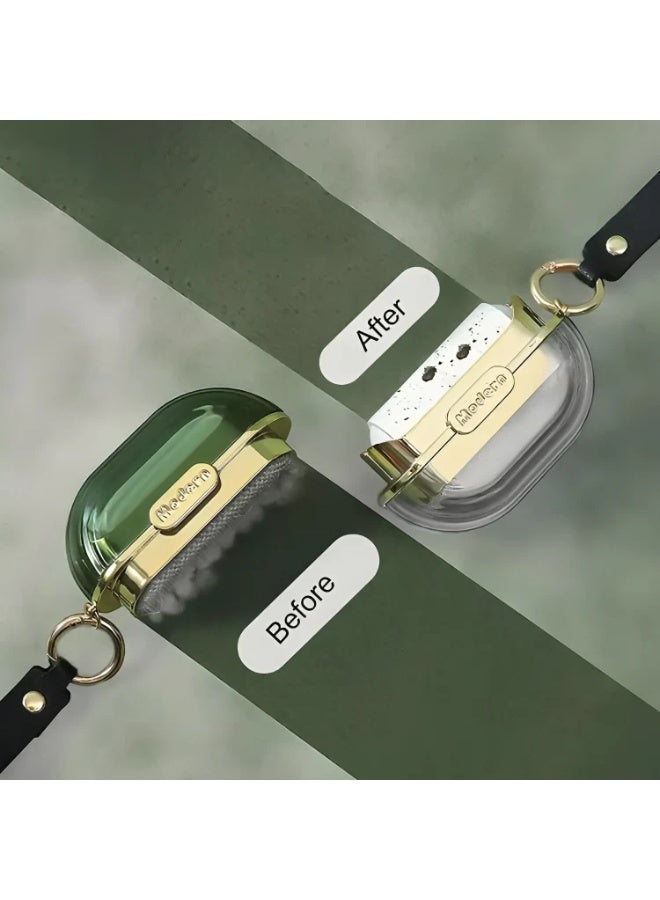 بكرة إزالة الوبر المحمولة من الملابس - بكرة لاصقة صغيرة الحجم 9.5 × 6.5 × 3 سم لإزالة الوبر وشعر الحيوانات الأليفة والغبار - سهلة السفر - خضراء - Image 3