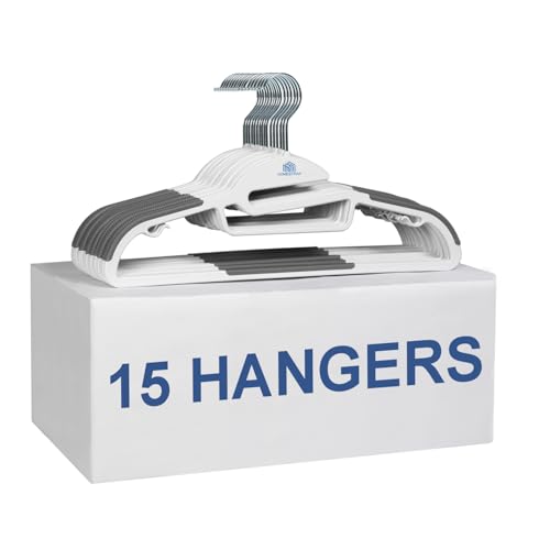 Homestrap Anti-Slip S-Shaped Plastic Hanger Pack of 15 | 4 in 1 Organizer Hanger | 360° Swivel Hook, Accessory bar, Pant bar, Non-Slip Grips & Strap Hooks| Jackets, Shirts, Camisole, Dresses & Suits - Image 1