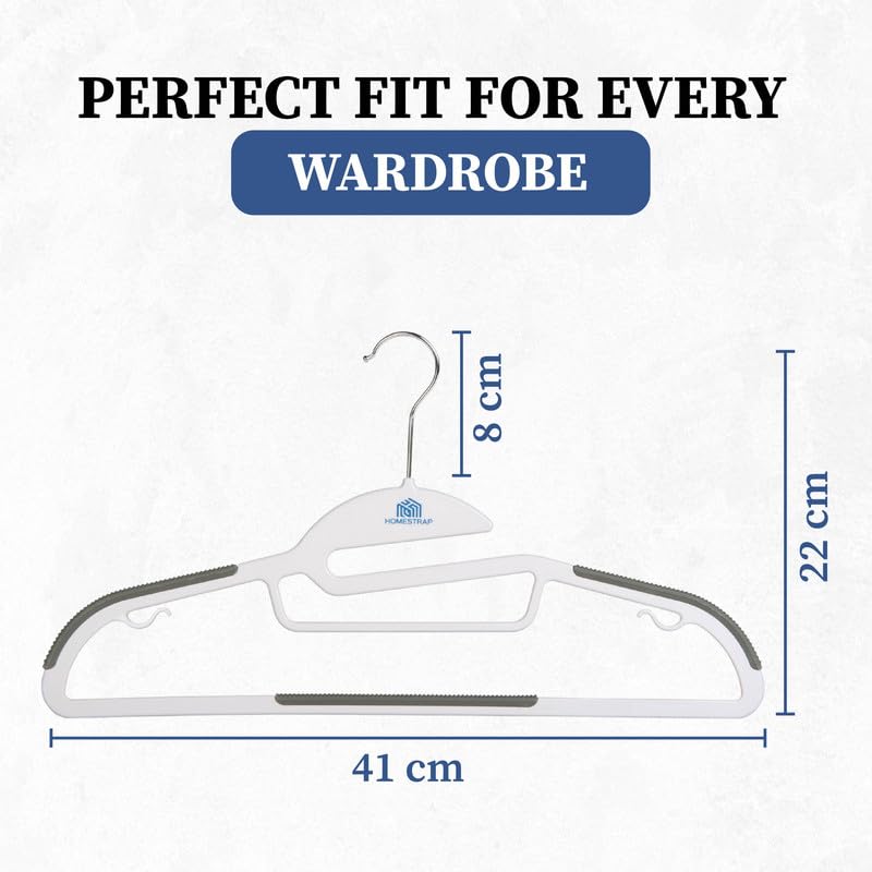 Homestrap Anti-Slip S-Shaped Plastic Hanger Pack of 15 | 4 in 1 Organizer Hanger | 360° Swivel Hook, Accessory bar, Pant bar, Non-Slip Grips & Strap Hooks| Jackets, Shirts, Camisole, Dresses & Suits - Image 2