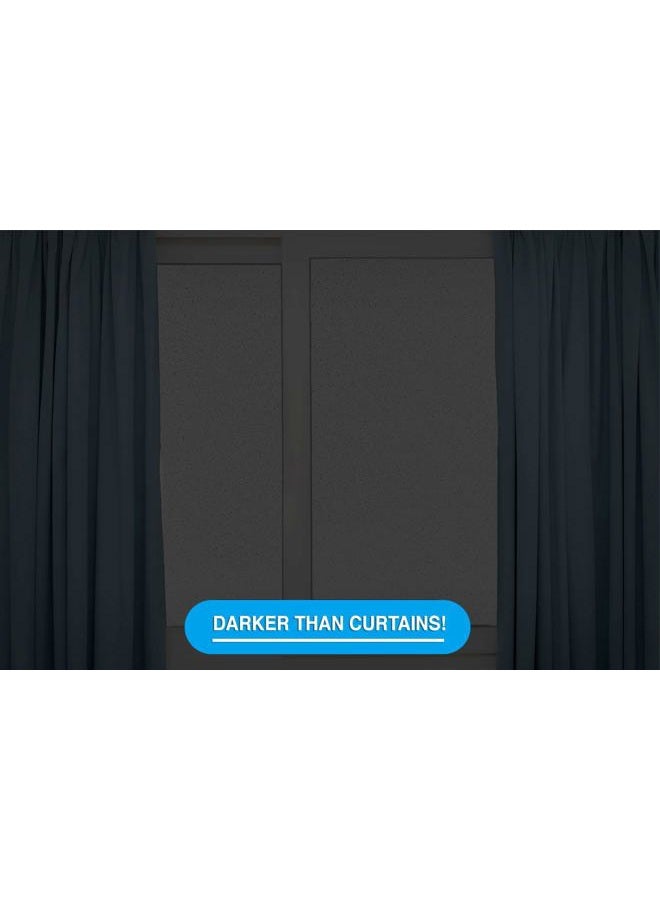 Window Whirl Total Blackout Window Film: 100% Light Blocking Film with White Sides - Heat Resistant, Room Darkening, Static Cling Film for Privacy & Day Sleep - No Residue, Stops UV, Easy Removal (17.5 x 160 in.) - Image 4