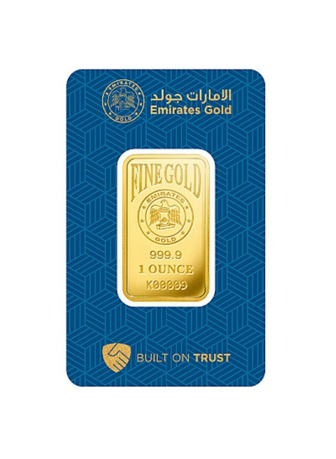 الإمارات جولد سبيكة ذهب وزن أونصة واحدة، ذهب نقي، درجة نقاء 999.9، 31.1 جرام - Image 1