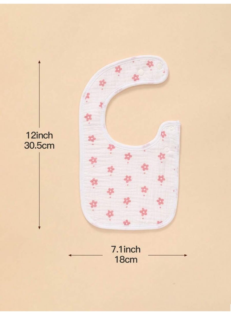Kisunya Baby Bib - 4pcs Baby Muslin Cotton Saliva Towel Bibs – Soft, Absorbent, and Breathable Newborn Bibs with Cute Patterns, Gentle on Sensitive Skin, Lightweight, Reusable, Ideal for Feeding, Drooling, and Teething – Easy to Carry and Clean - Image 4