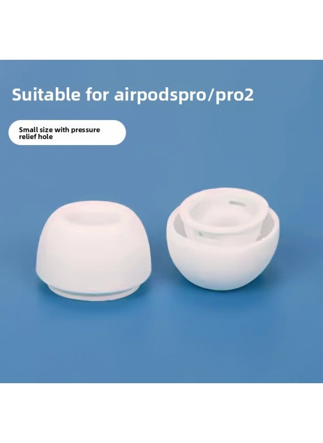 Generic - For AirPods Pro2 Bluetooth Digital Headset Silicone Earplugs For Apple Wireless Replacement Silicone Ear Cap Wholesale-Color:White Small Size-noise Reduction With Pressure Relief Hole - Image 1