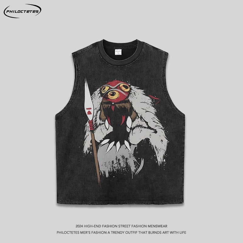 Street Vintage Washed Old Short-Sleeved T-Shirt Men'S And Women'S Ins Ancient Fashion Couples Loose Half-Sleeved T-Shirt - Image 2