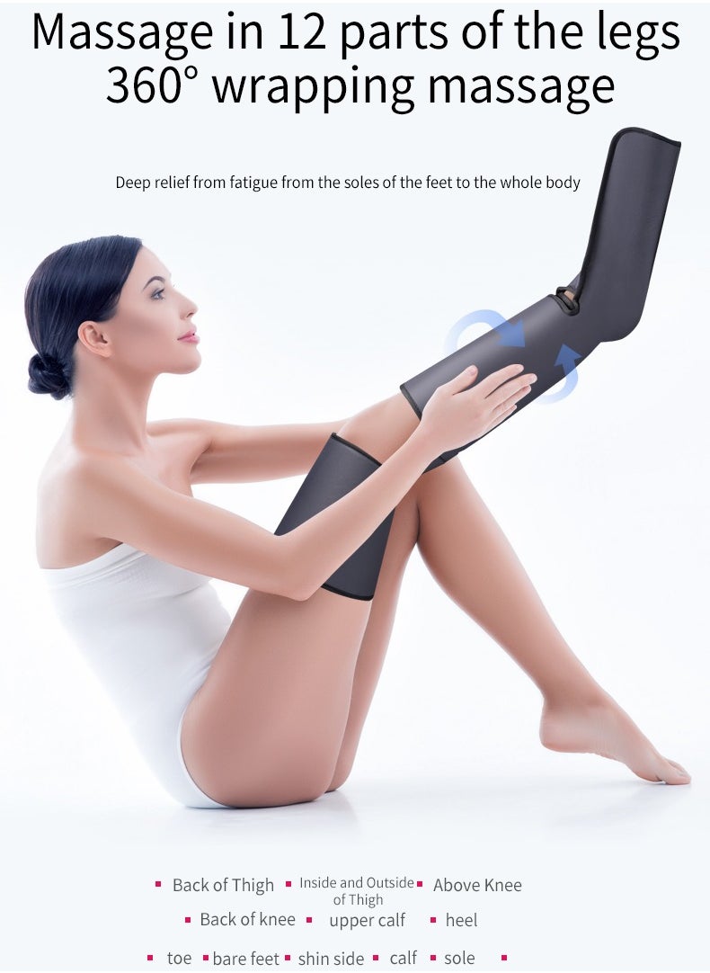 Mijioceon - Leg CompressiLeg Massager for Blood Circulation and Relaxation Foot and Leg Massage with Portable Controller, Compression Boots for Foot Pain Relief - 6 Intensity Levels and 2 Modes, Gifts for Men Women Mom and Dadon Massager - Image 1