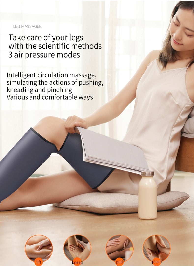 Mijioceon - Leg CompressiLeg Massager for Blood Circulation and Relaxation Foot and Leg Massage with Portable Controller, Compression Boots for Foot Pain Relief - 6 Intensity Levels and 2 Modes, Gifts for Men Women Mom and Dadon Massager - Image 1