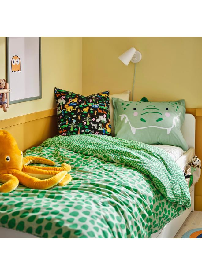 Zaboon Duvet Cover And Pillowcase, Green/Crocodile, 150X200/50X80 Cm - Image 4