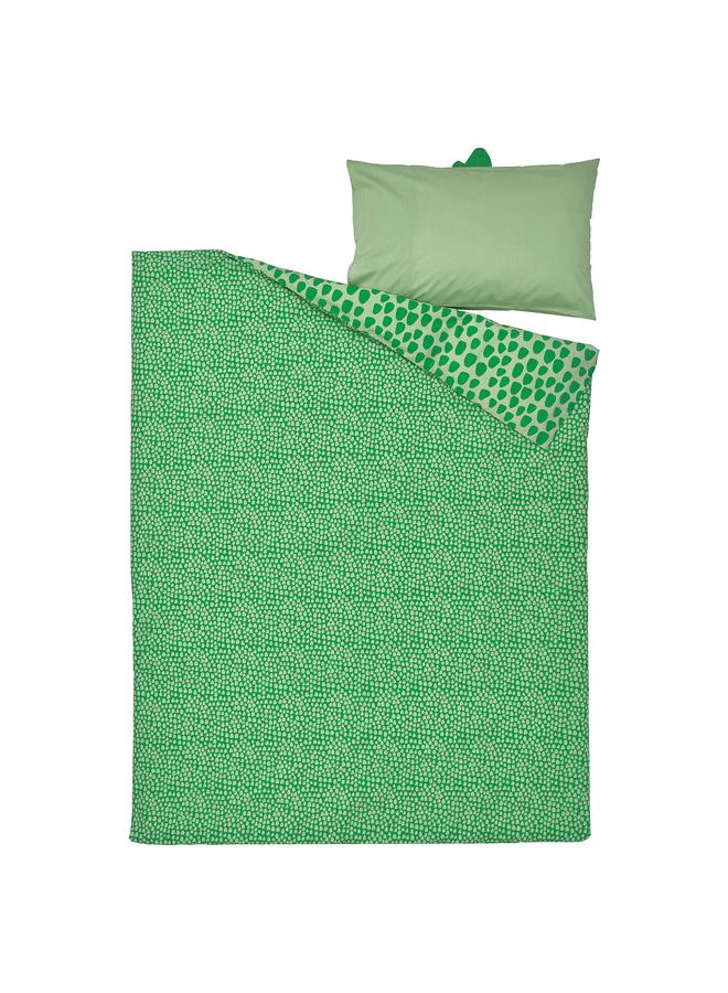 Zaboon Duvet Cover And Pillowcase, Green/Crocodile, 150X200/50X80 Cm - Image 3