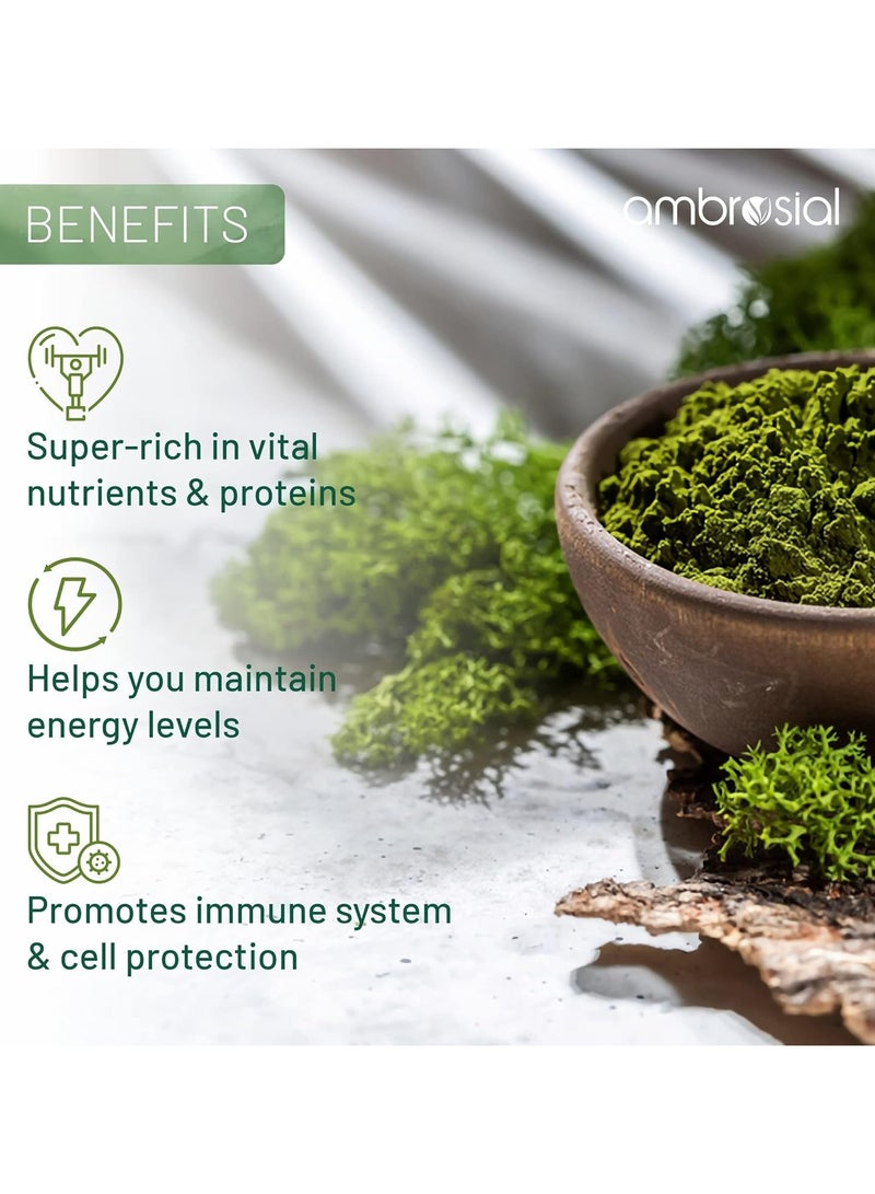 ambrosial Spirulina Tablets High Strength 500 Mg Spirulina Powder Per Capsule Richest Source Of Protein Certified Organic Spirulina Capsules 120 Vegan Capsules - Image 4