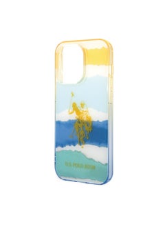 U.S. Polo Assn. USPA iPhone 14 Pro PC/TPU Case With Blurred Stripes & Horse Logo, Drop & Bumper Protection, Easy Snap-On, Slim Profile - Yellow  - Image 4