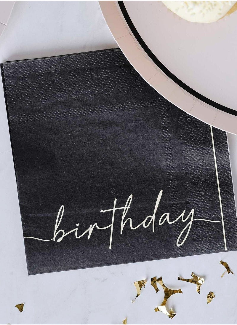 Ginger Ray Cocktail Napkin - Birthday - Black and Nude - Image 1