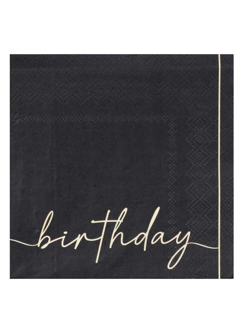 Ginger Ray Cocktail Napkin - Birthday - Black and Nude