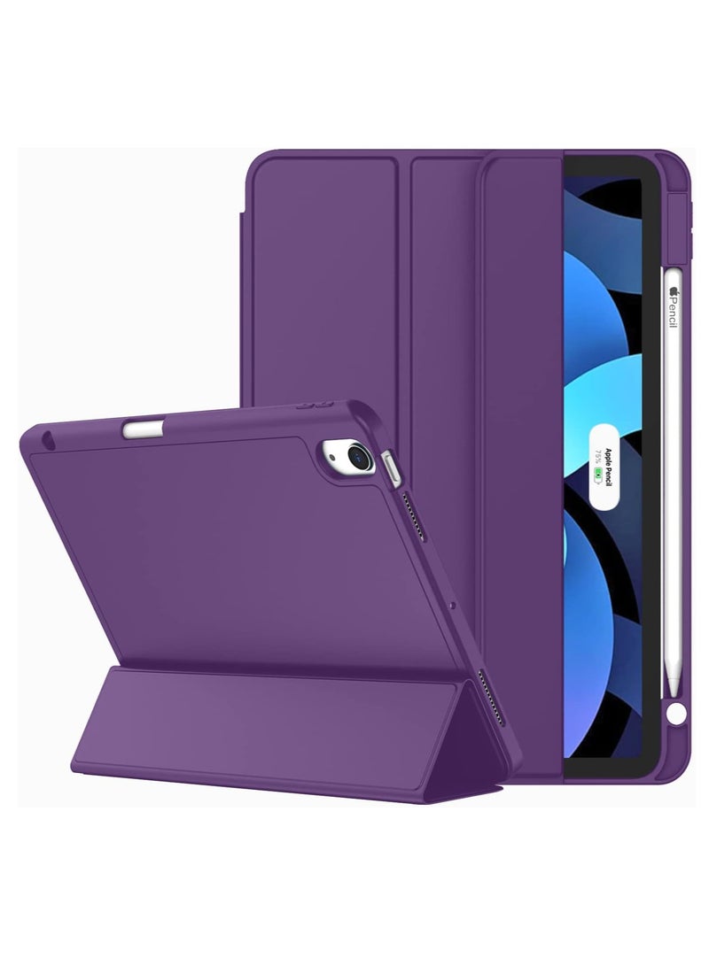ELTRAZONE Dark Purple Smart Case for iPad Air – Fits 6th Gen 11-Inch (2024), 5th & 4th Gen 10.9-Inch (2022/2020), Touch ID Support & Auto Wake/Sleep - Image 1