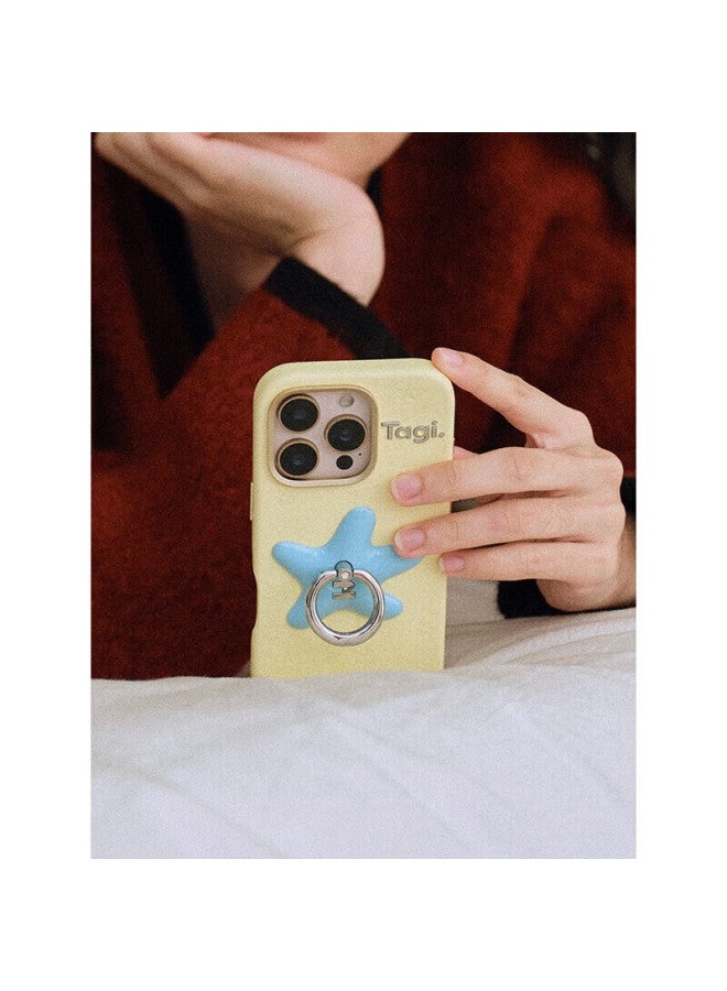 Tagi. Tagi "tapi Star" Diamond Ring Rotating Stand Leather Embossed Full-coverage Anti-scratch Phone Case For Iphone 17 Pro Holiday Gift - Hazelnut Berry - Image 2