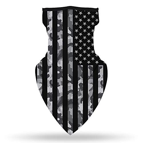 YAYOUREL Black American Flag Bandana Neck Gaiter Face Mask Covering Bandanas for Men Women Summer UV Cooling Face Scarf Mask Cover Ear Loop Hole Triangle Facemask Headwear for Fishing Running - Image 3
