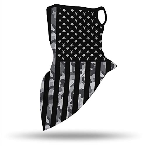 YAYOUREL Black American Flag Bandana Neck Gaiter Face Mask Covering Bandanas for Men Women Summer UV Cooling Face Scarf Mask Cover Ear Loop Hole Triangle Facemask Headwear for Fishing Running - Image 4