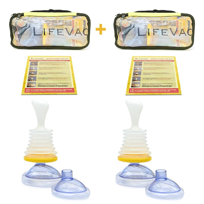 LifeVac Yellow Travel Kit 2 Pack - Portable Suction Rescue Device, First Aid Kit for Kids and Adults, Portable Airway Suction Device for Children and Adults - Image 2