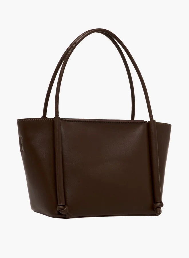 Flora Bella By Shoexpress Solid Tote Bag with Double Handles and Detachable Strap
