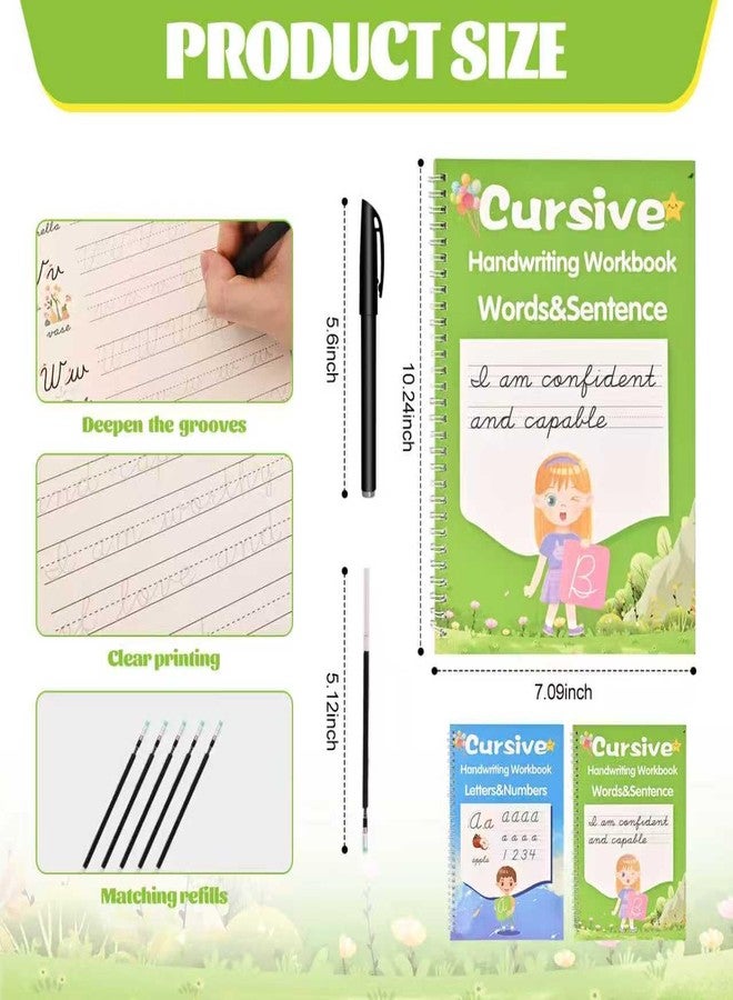 AALGO Grooved Cursive Handwriting Workbook,Magic Grooved Writing Practice Cursive for Children and Beginners,Learn Cursive Handwriting With Letters,Words and Sentences - Image 2