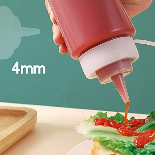 wolpin 450 ML Kitchen Sauce Bottle Dispenser (Pack of 2) | Plastic Squeeze Bottle Condiment for Sauce Vinegar Oil Ketchup Cruet Bottles Ketchup - White - Image 2