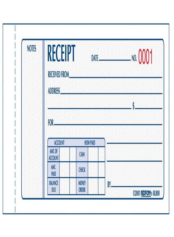 Rediform-Blueline 2-3/4" X 7" Carbonless Triplicate Money Receipt Book (8L802)