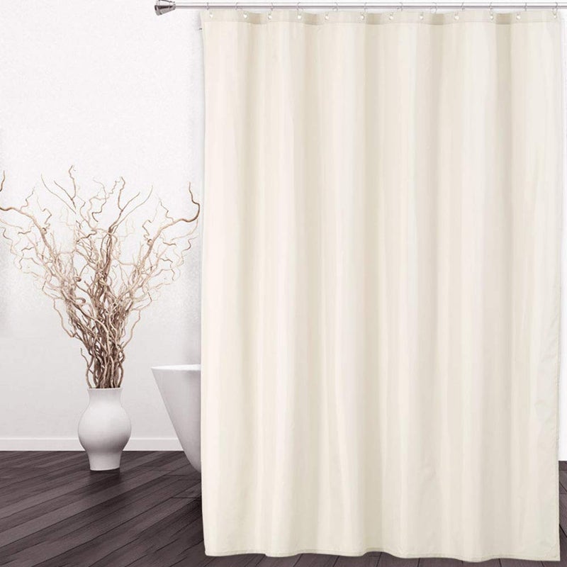 CAROMIO Hotel Quality 100% Waterproof Fabric Shower Curtain Liner with Magnets for Bathroom, 72x72 Inch, Ivory - Image 1