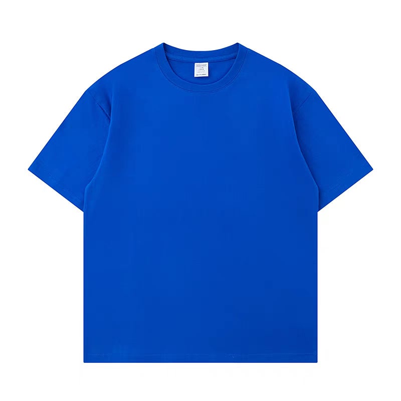 Small Neckline t Heavyweight 400g Pure Cotton Comfortable Skin-Friendly Short-Sleeved T-Shirt Three-Thread Loose Casual Sports Thickeneded Top - Image 4