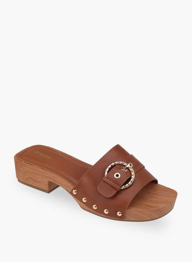 شور ستيب Women Buckle Accent Block Heel Sandals