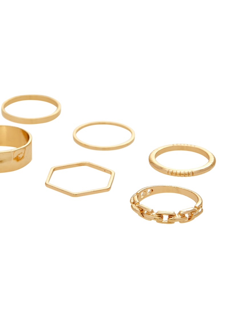 أميكا مجموعة خواتم قابلة للتعديل بخمس قطع قابلة للتنسيق - Image 2