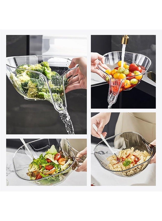 2PCS Multi-functional Drain Basket, New Drainage Basket Funnel, Kitchen Sink Drain Strainer Basket Drain Rack, Drainer Food Basket with Spout for Vegetables Fruits Pasta - Image 4