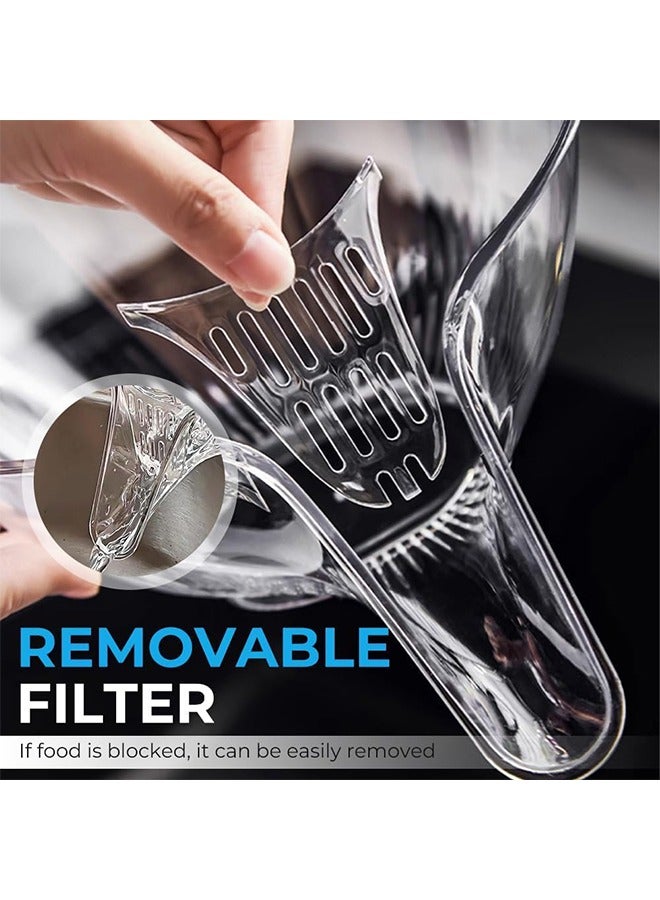 2PCS Multi-functional Drain Basket, New Drainage Basket Funnel, Kitchen Sink Drain Strainer Basket Drain Rack, Drainer Food Basket with Spout for Vegetables Fruits Pasta - Image 5