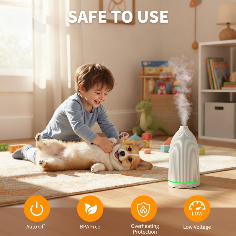 URPOWER 100ML Essential Oil Diffuser Ultrasonic Cool Mist Humidifier with 7 LED Lights, Timer & Auto-Off Quiet Aromatherapy Scent Diffuser for Home Bedroom Office Relaxation - Image 4