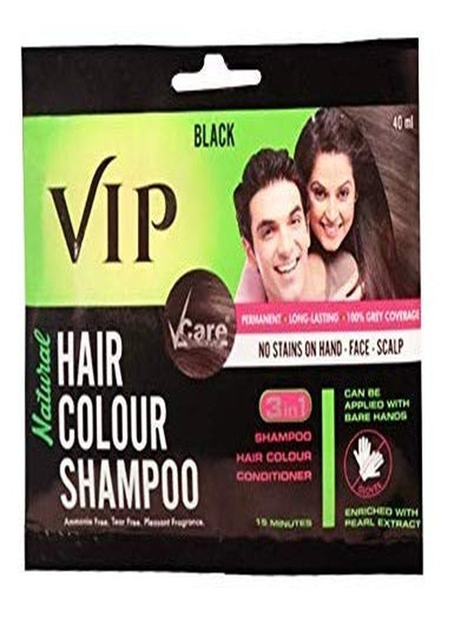 VIP 5 in 1 Hair Color Shampoo (400ml Bottle + 2 Sachets) (black) For Hairs, Mustache, Beard, Chest & hands, Ammonia Free Instant Hair Colour Can be Applied with Bare Wet hands - Image 2