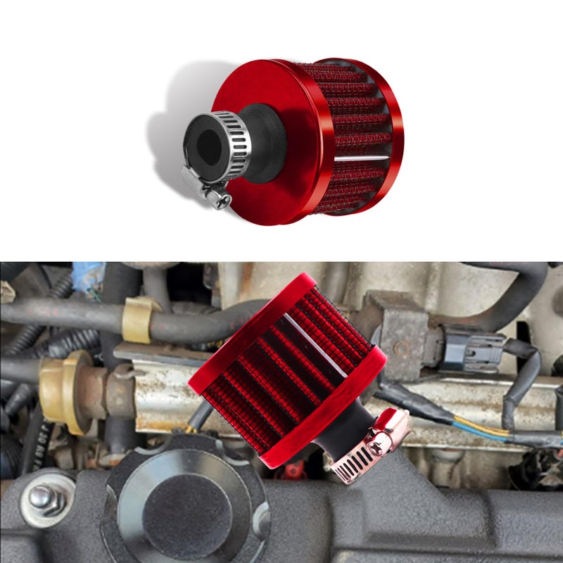 HAOBO 12mm Air Filter Intake Filter Breather Small Engine Air Filter Mini Universal Motor Cone Cold Clean Air Intake Filter Turbo Vent Breather Car Accessories Car Filter Cover for Car Motorcycle - Image 3