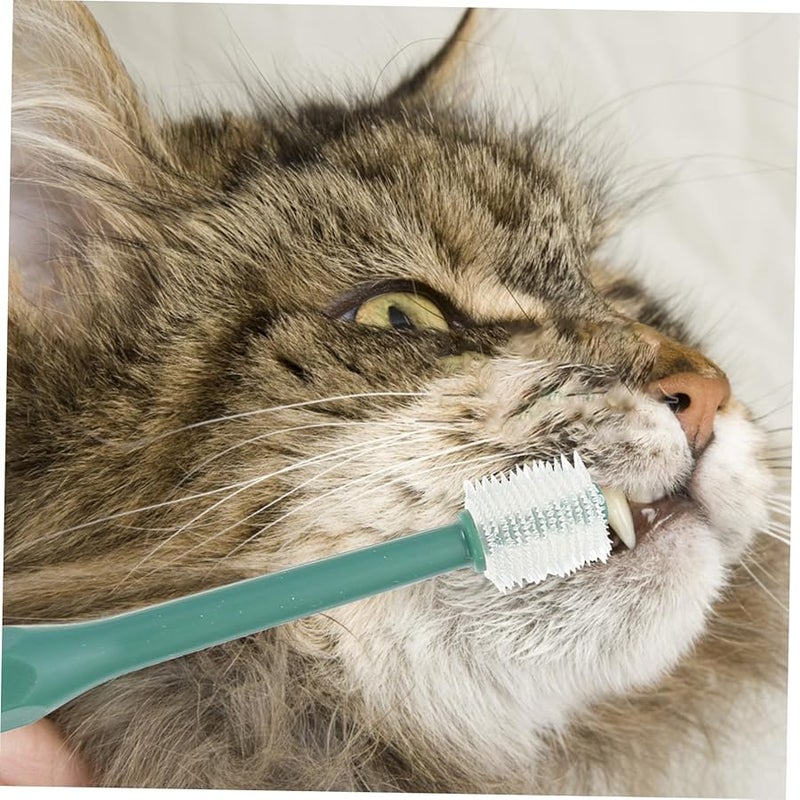 فرشاة أسنان ناعمة للحيوانات الأليفة 2 قطعة للكلاب الصغيرة والقطط - منظف أسنان وفم فعال - Image 3