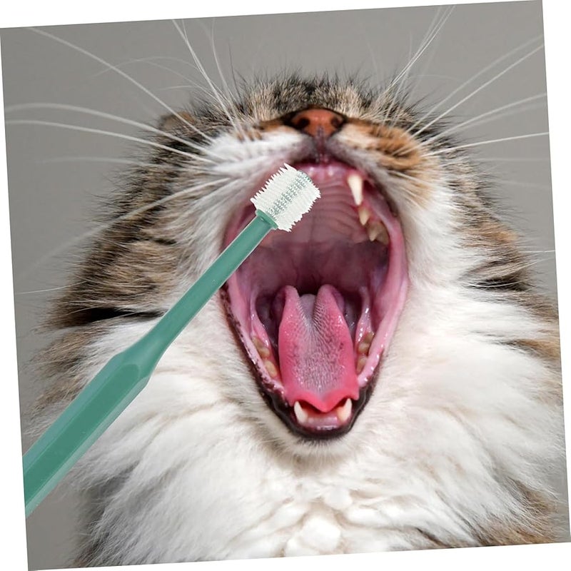 فرشاة أسنان ناعمة للحيوانات الأليفة 2 قطعة للكلاب الصغيرة والقطط - منظف أسنان وفم فعال - Image 5