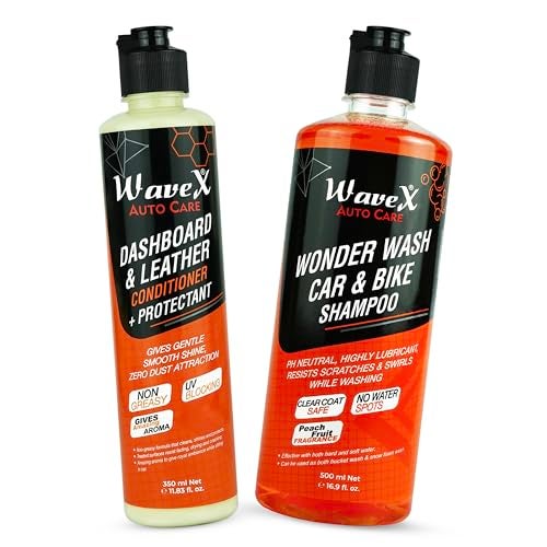 Wavex Wonder Wash Car Shampoo 500ml + Wavex Dashboard and Leather Conditioner Protectant 350ml - Image 1