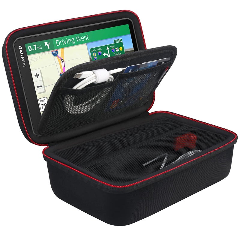 BOVKE Hard GPS Case for 6-7 Inch TomTom Sat Nav Go Advanced Professional 2nd generation Camper Max 2nd gen Classic 2nd Navigator Expert Discover 6200, Garmin DriveSmart 76 66, Dezl LGV 710 610, Black - Image 1