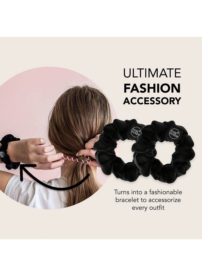 إنفيزيبوبل حلقة شعر حلزونية من إنفيزيبوبل - أسود حقيقي - قطعتان - سوار أنيق من سكرانشي، إكسسوارات ملفوفة بمقبض مرن قوي للنساء - لطيفة على الفتيات والمراهقات والشعر الكثيف - Image 5