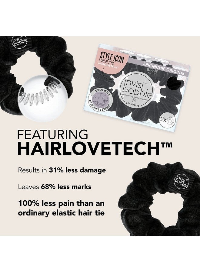 إنفيزيبوبل حلقة شعر حلزونية من إنفيزيبوبل - أسود حقيقي - قطعتان - سوار أنيق من سكرانشي، إكسسوارات ملفوفة بمقبض مرن قوي للنساء - لطيفة على الفتيات والمراهقات والشعر الكثيف - Image 4