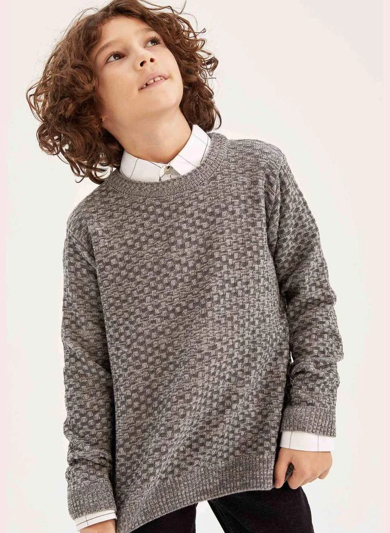 DeFacto Boy Crew Neck Long Sleeve Tricot Pullover