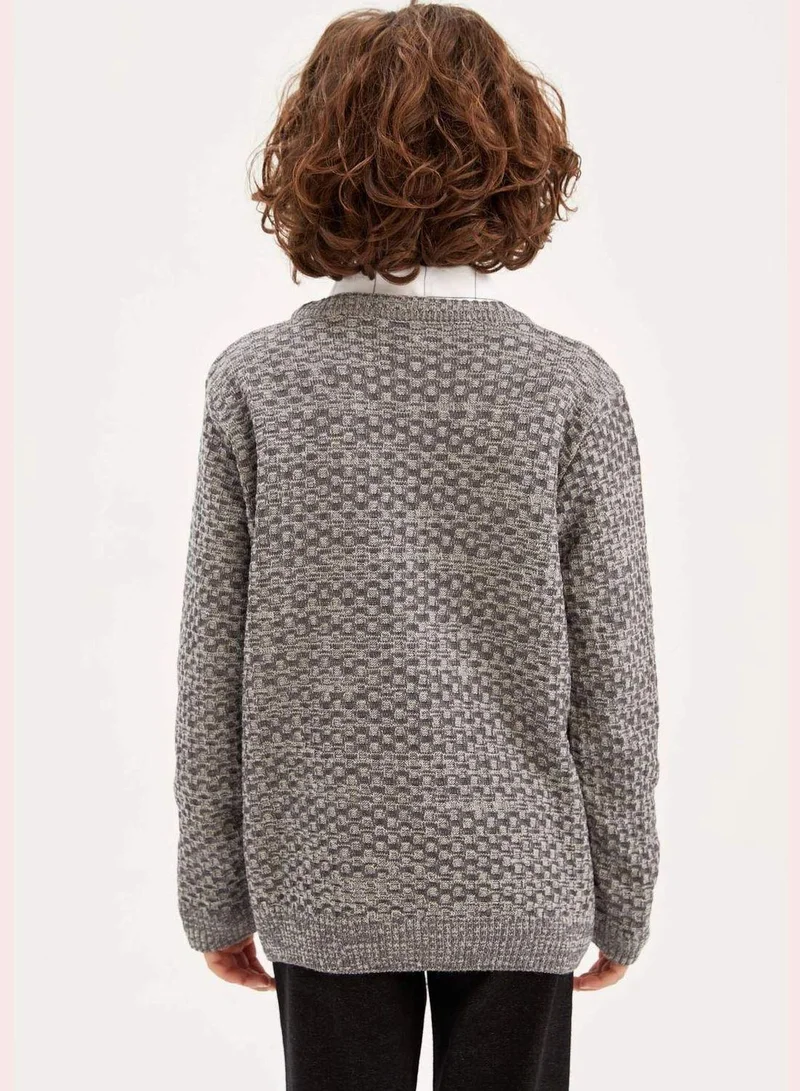 DeFacto Boy Crew Neck Long Sleeve Tricot Pullover