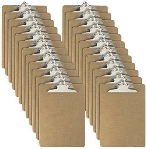 Officemate Recycled Wood Clipboards 6 Inch Clip 24 Pack Clipboards Letter Size 9 x 125 Inches Brown 83724