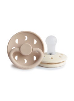 FRIGG Pack Of 2 Moon Phase Silicone Baby Pacifier 6-18M, Cream/Croissant - Size 2  - Image 2