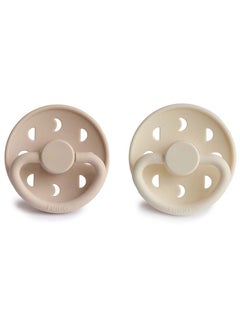 FRIGG Pack Of 2 Moon Phase Silicone Baby Pacifier 6-18M, Cream/Croissant - Size 2  - Image 4