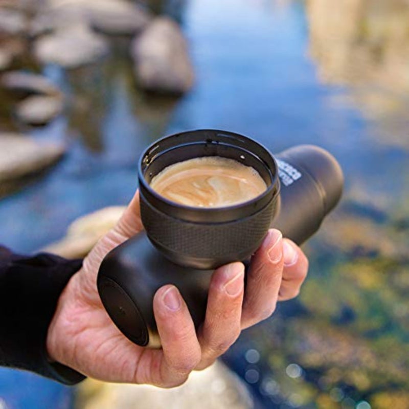 Travel, Camping, Office espresso maker; stainless steel; black; manual portable design with built-in capsule system - Image 5