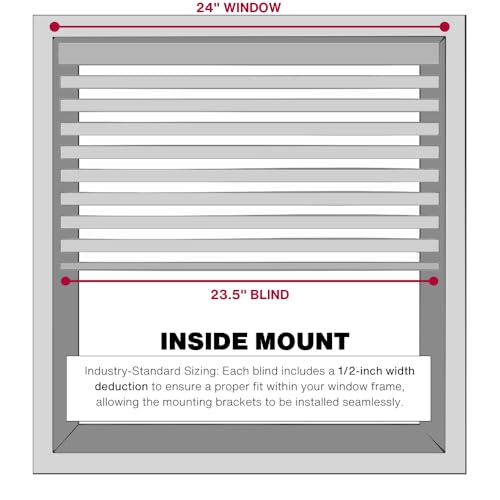 LOTUS & WINDOWARE Cordless Mini Blind, 1" Vinyl Slats, 24" Wide x 72" Long - White, Window Blinds for Home and Office, Interior Door Blinds - Light Filtering - Image 4
